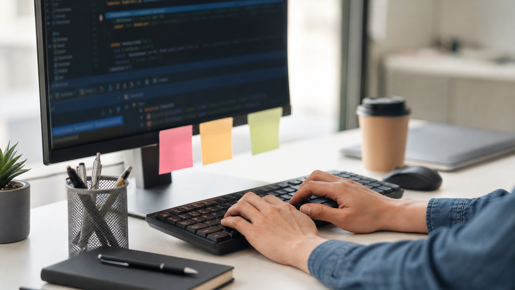 Professional developer workspace for trusted digital partnership
