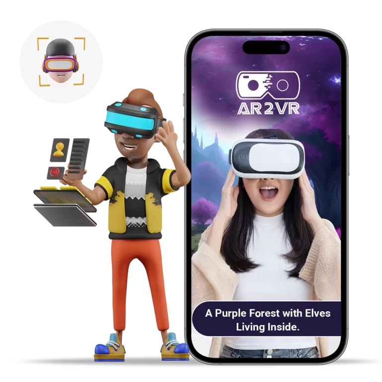 AR2VR app screens