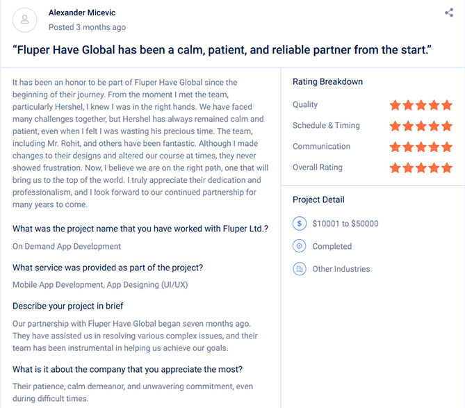 Food client review