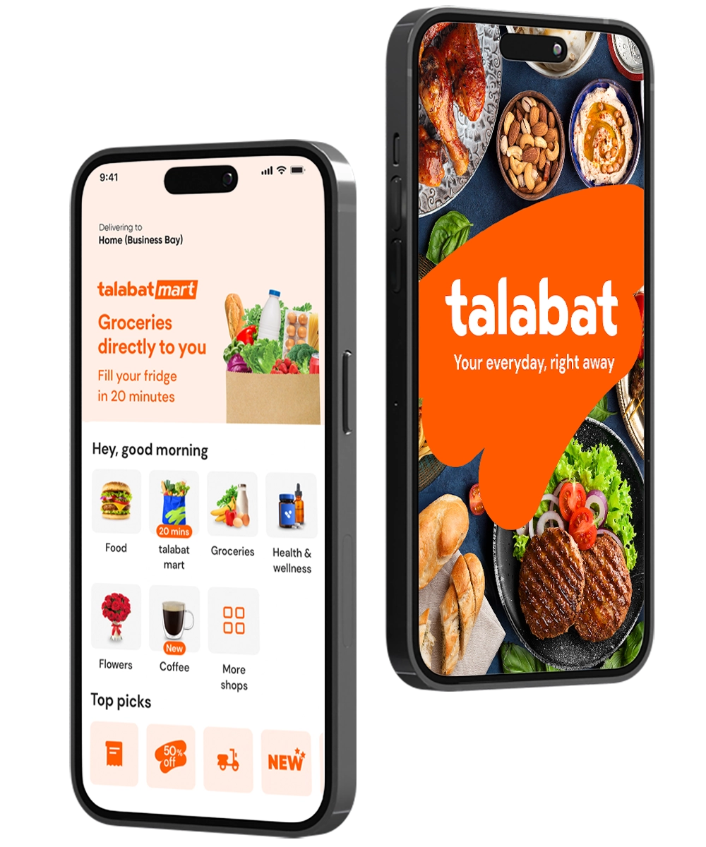 Food app screens