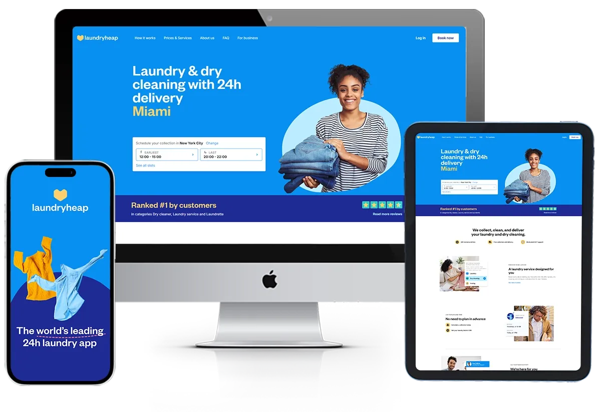 Laundryheap app screens